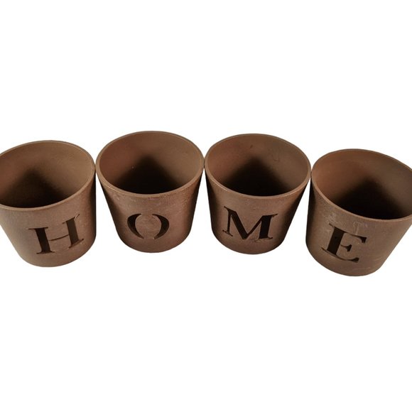 Country Home Décor Votive Tea Light Lettered Candle Holders | Set of 8 | - Picture 3 of 6